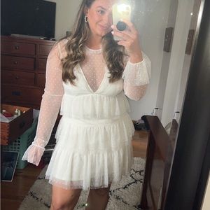 Womens tiered white dress, size XL. Worn once for bridal shower